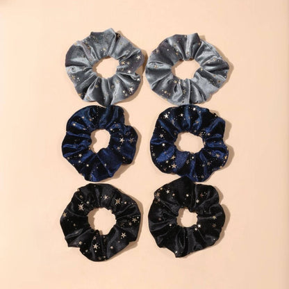 Celestial Velvet Scrunchie Set - 6 Pieces