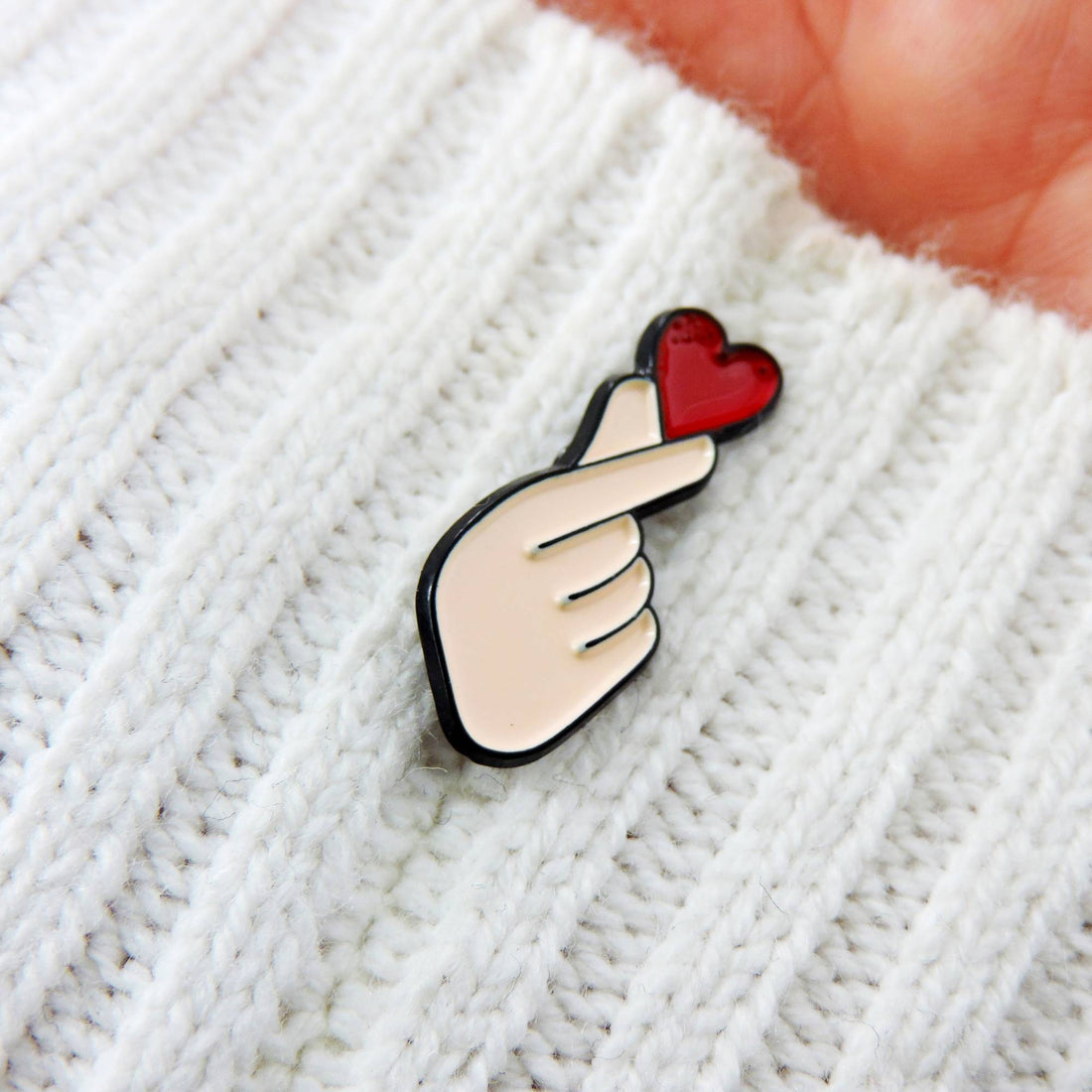 Heart Gesture Enamel Pin