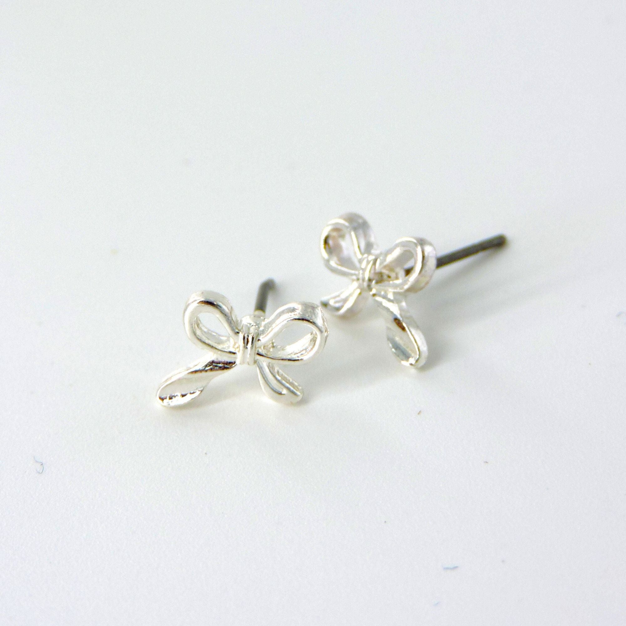 Japanese Bow Silver Earrings