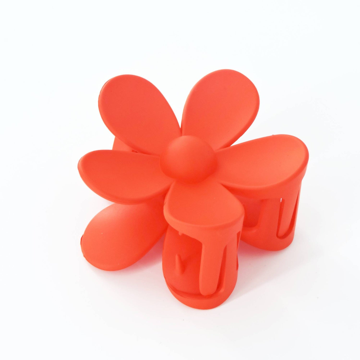 Orange Matte Flower Large Hair Clip