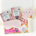 Pink Relaxation Self Care Gift – a premium pampering box filled with indulgent relaxation treats.