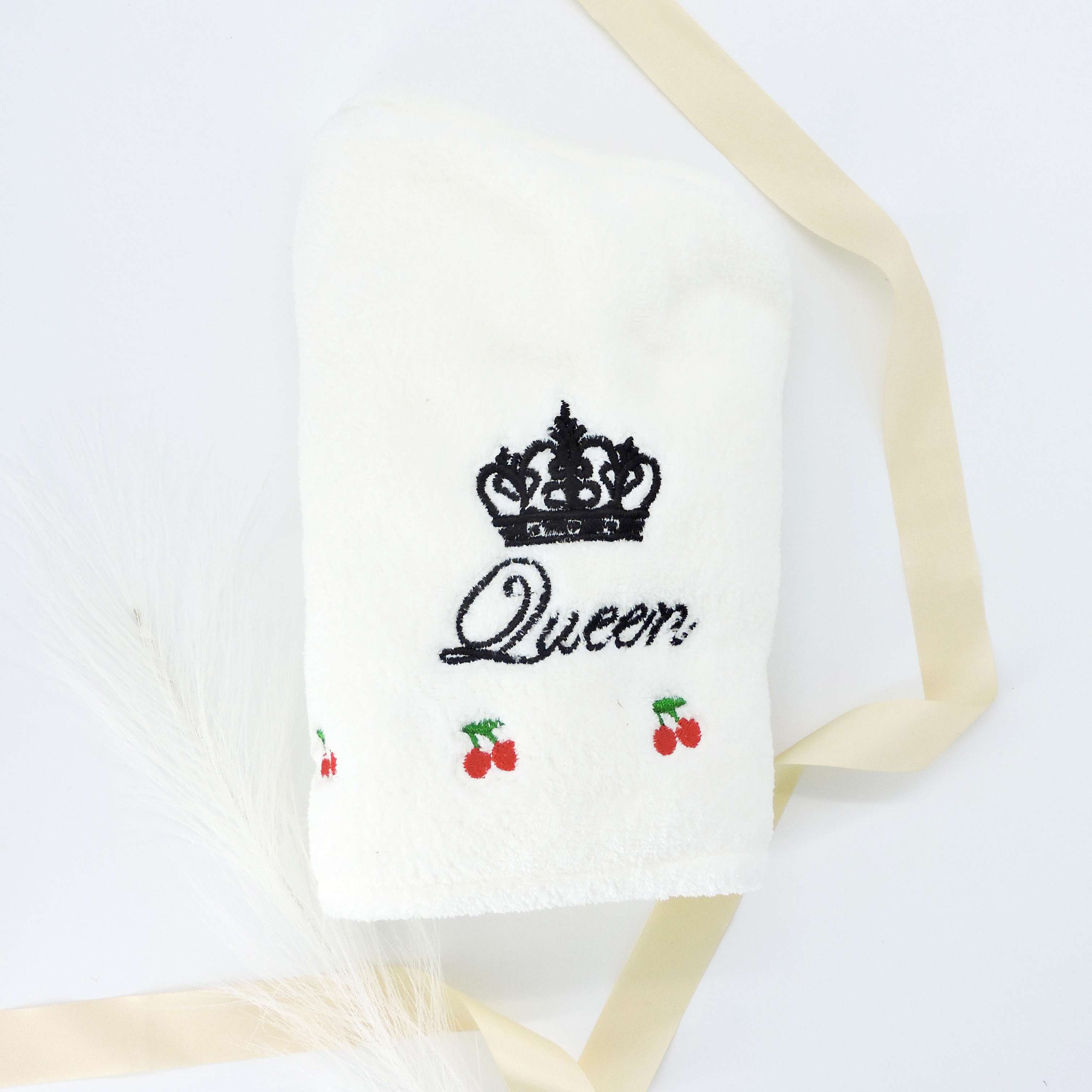 Queen Embroidered Hair Towel