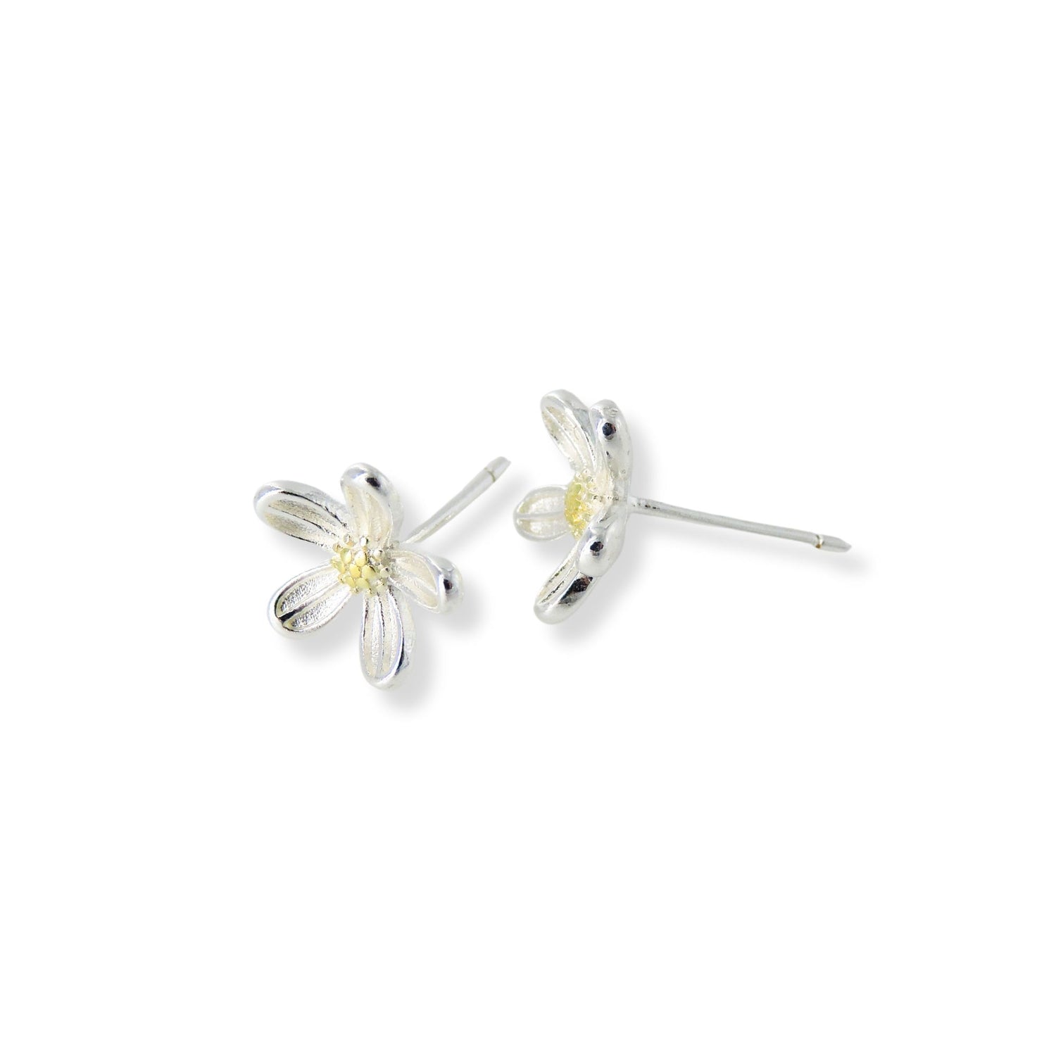 Silver Daisy Stud Earrings