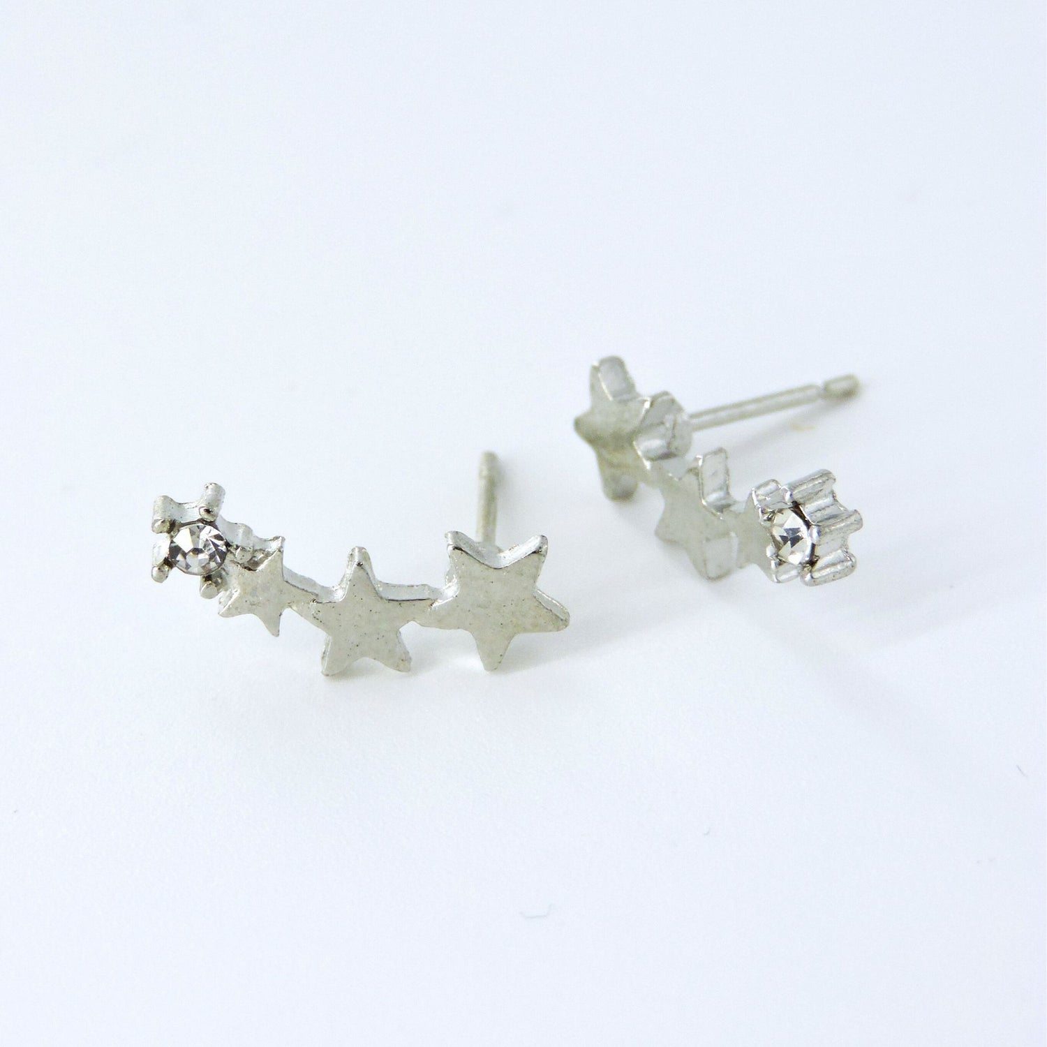 Silver Star Earrings - Celestial Beauty