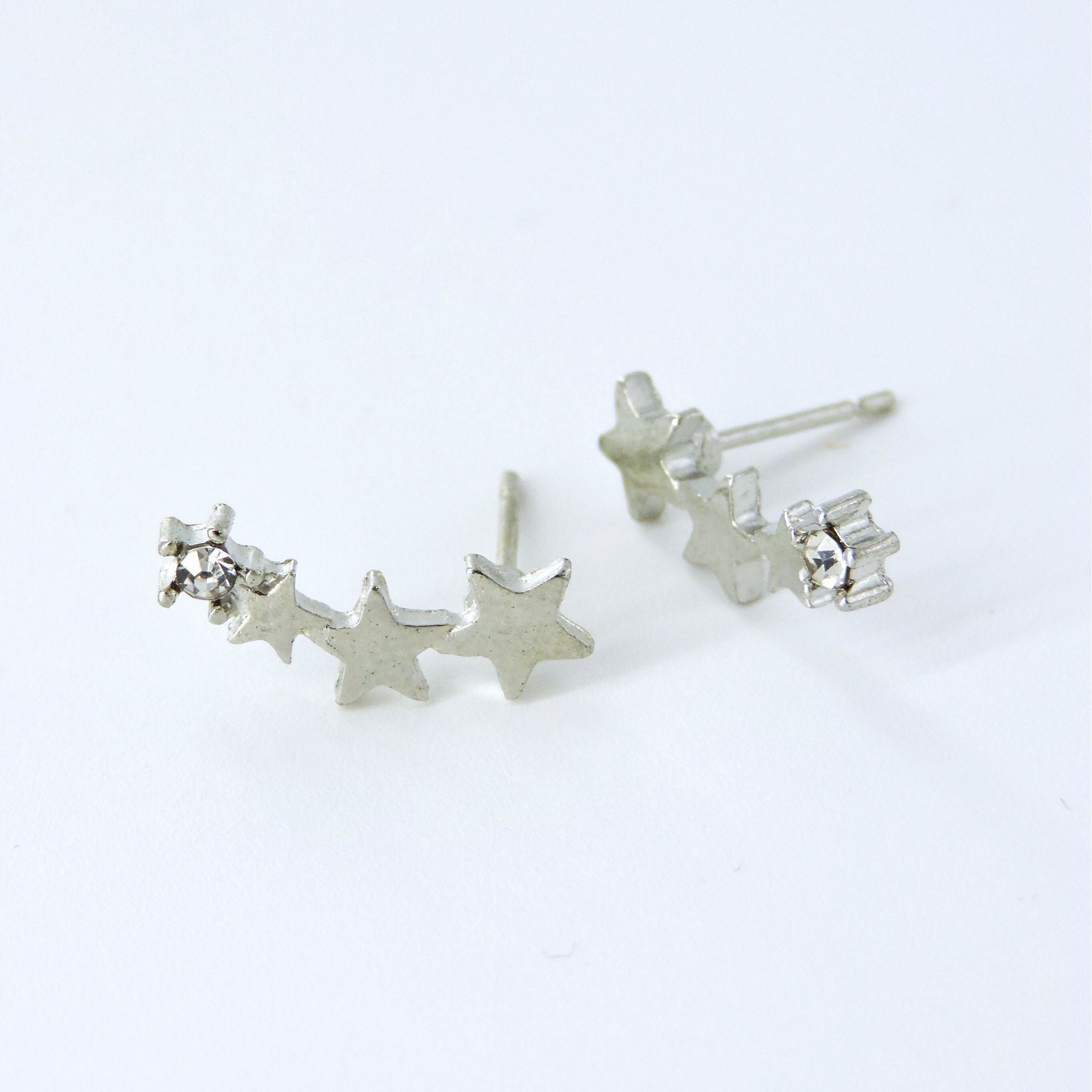 Silver Star Earrings - Celestial Beauty