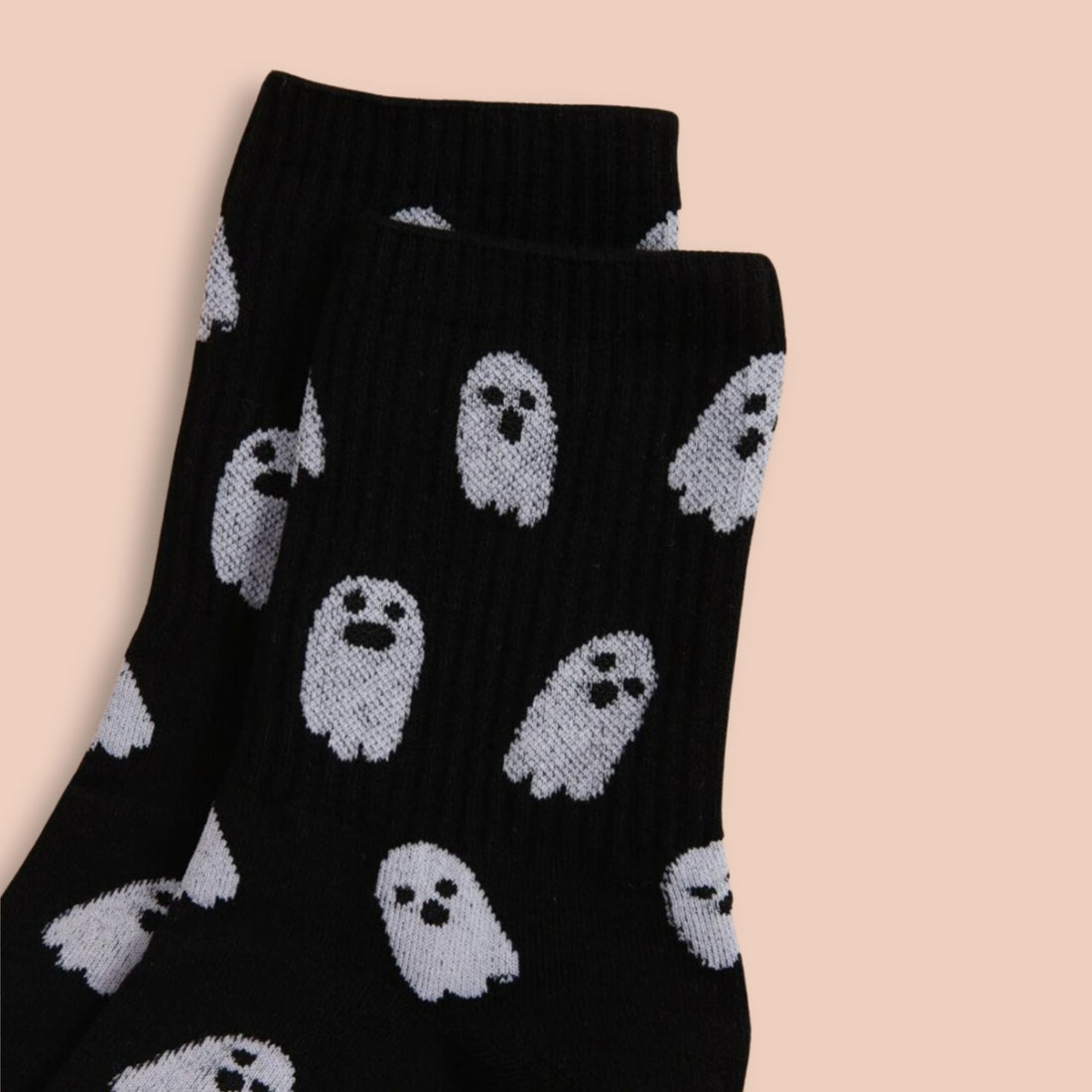 Halloween Ghost Print Socks - Black