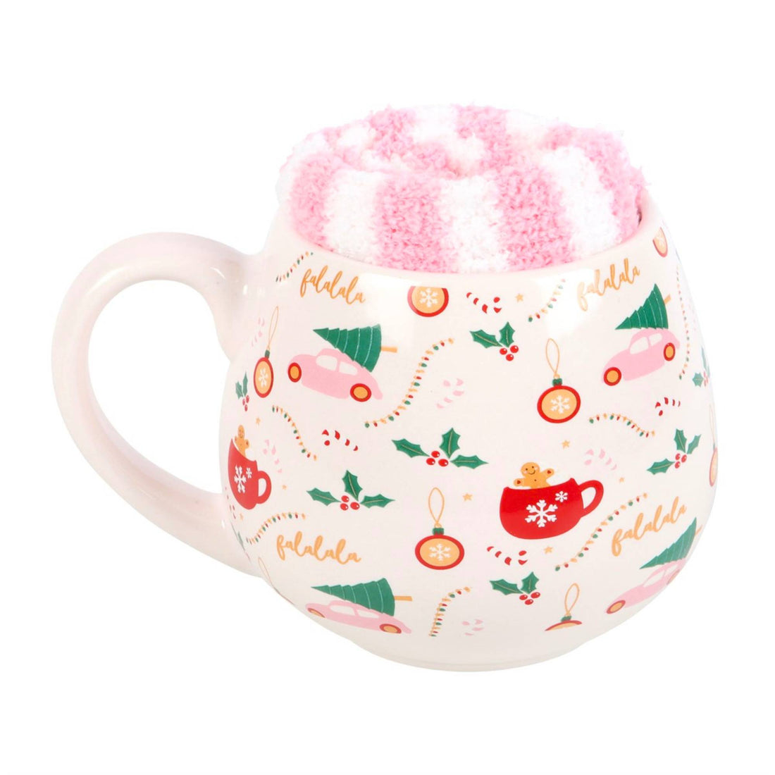 Sugarplum Christmas Print Mug &amp; Socks Set