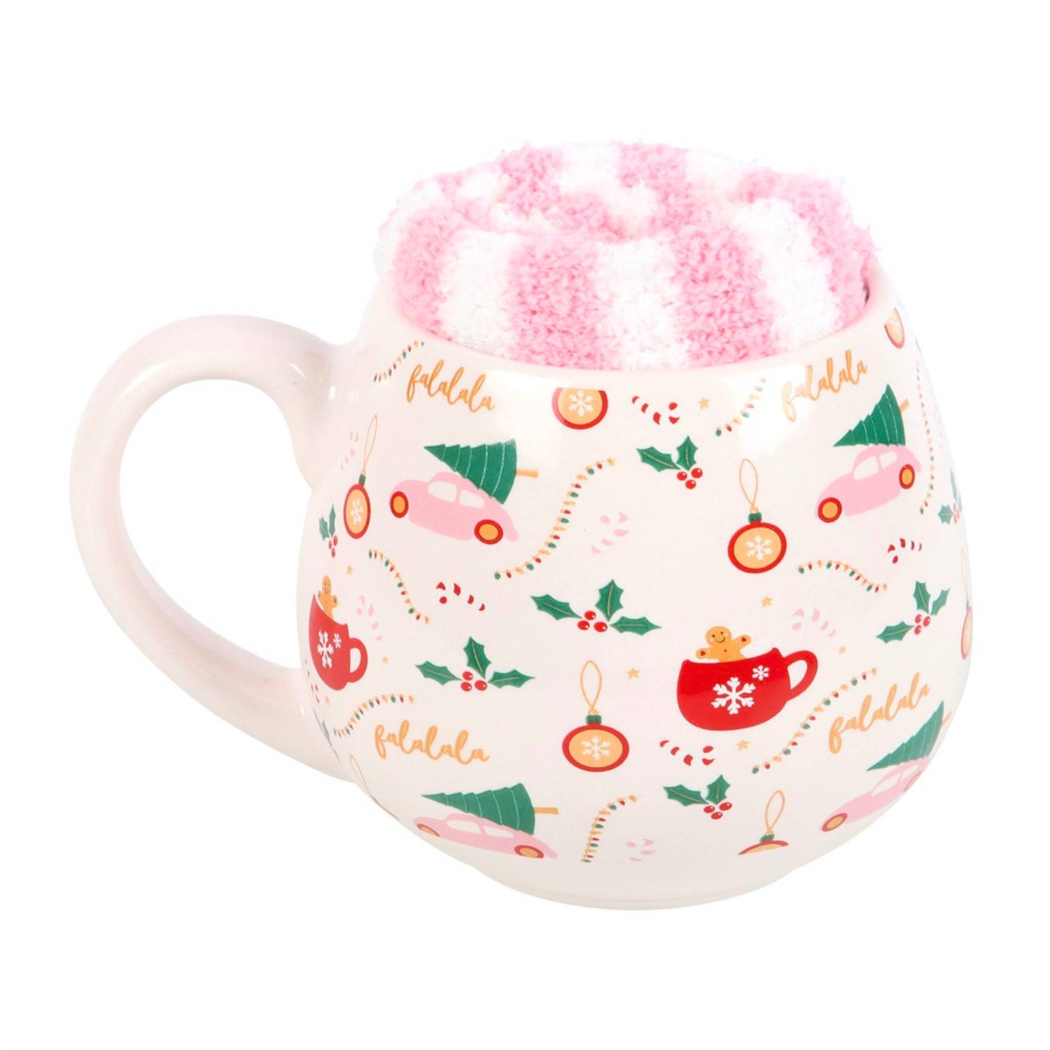 Sugarplum Christmas Print Mug &amp; Socks Set