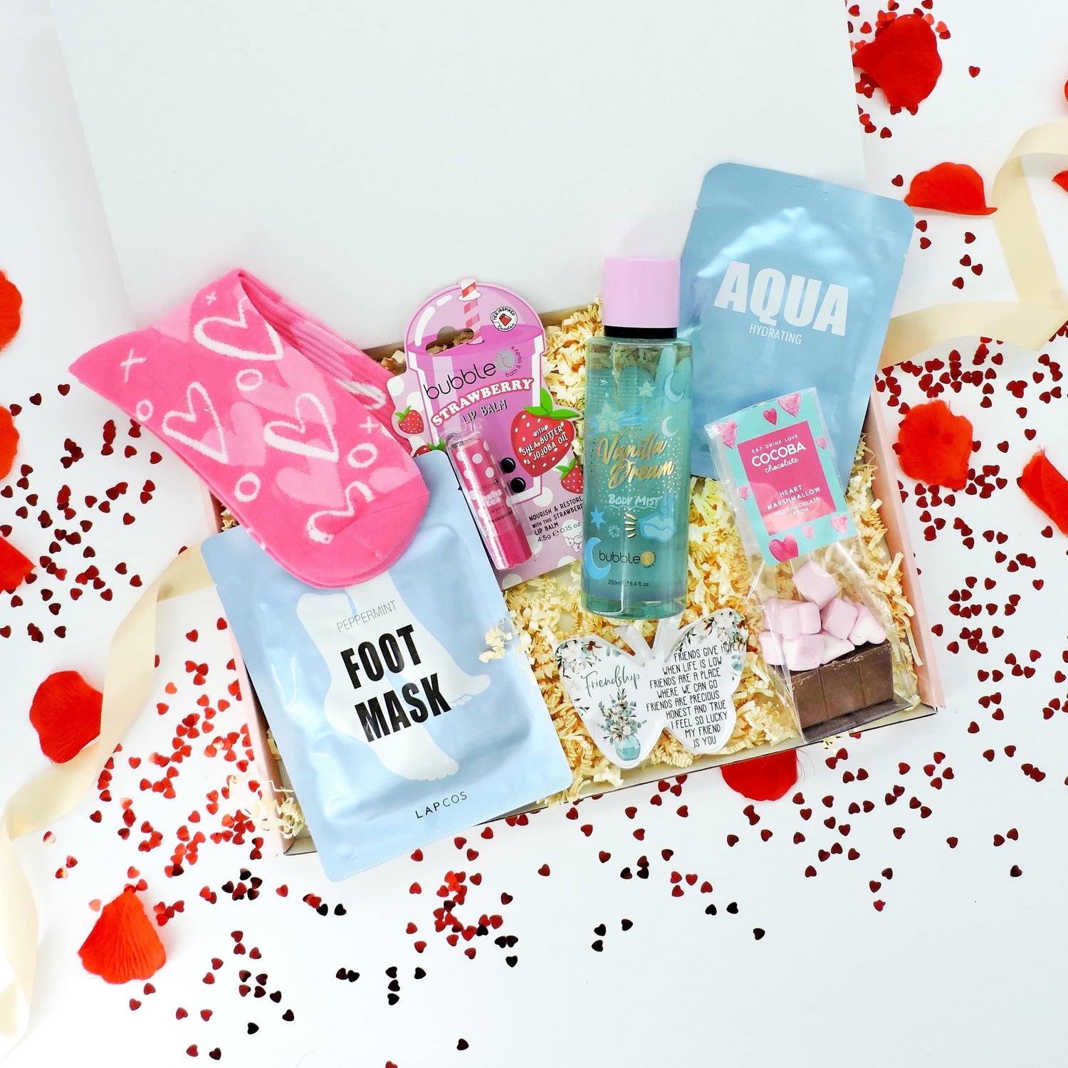 Valentines Present for Her – a premium indulgence box filled with soothing and heartfelt treats.