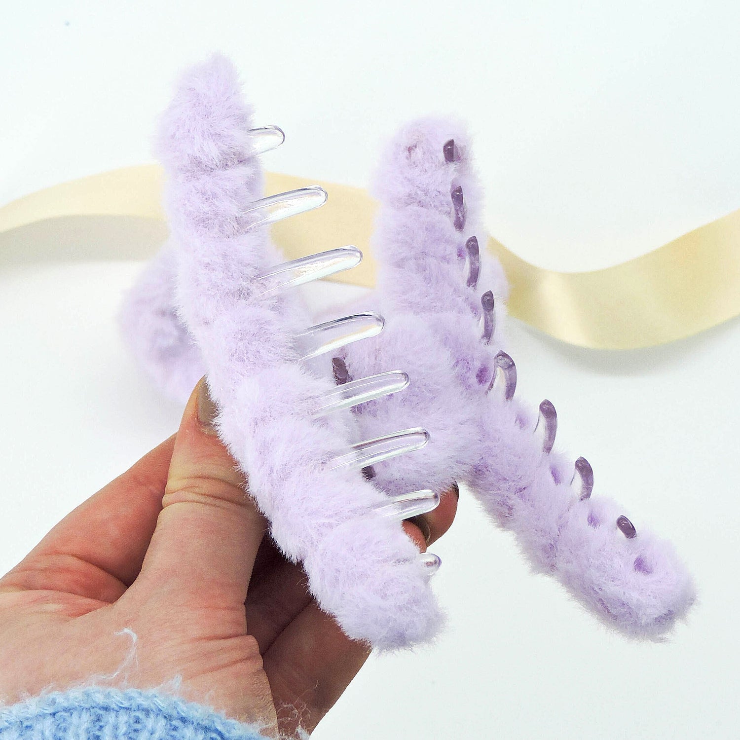 Plush Hair Clip - Purple